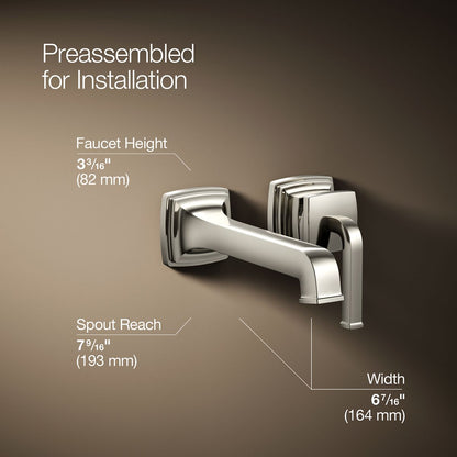 KOHLER K-26431-4 Riff Wall-mount single-handle bathroom sink faucet, 1.2 gpm
