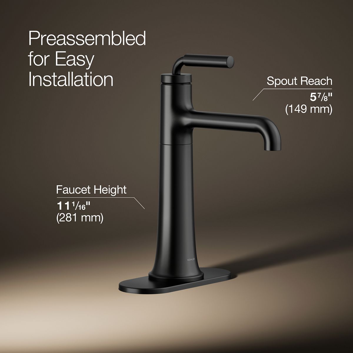 KOHLER K-26437-4 Tone Tall single-handle bathroom sink faucet, 1.2 gpm