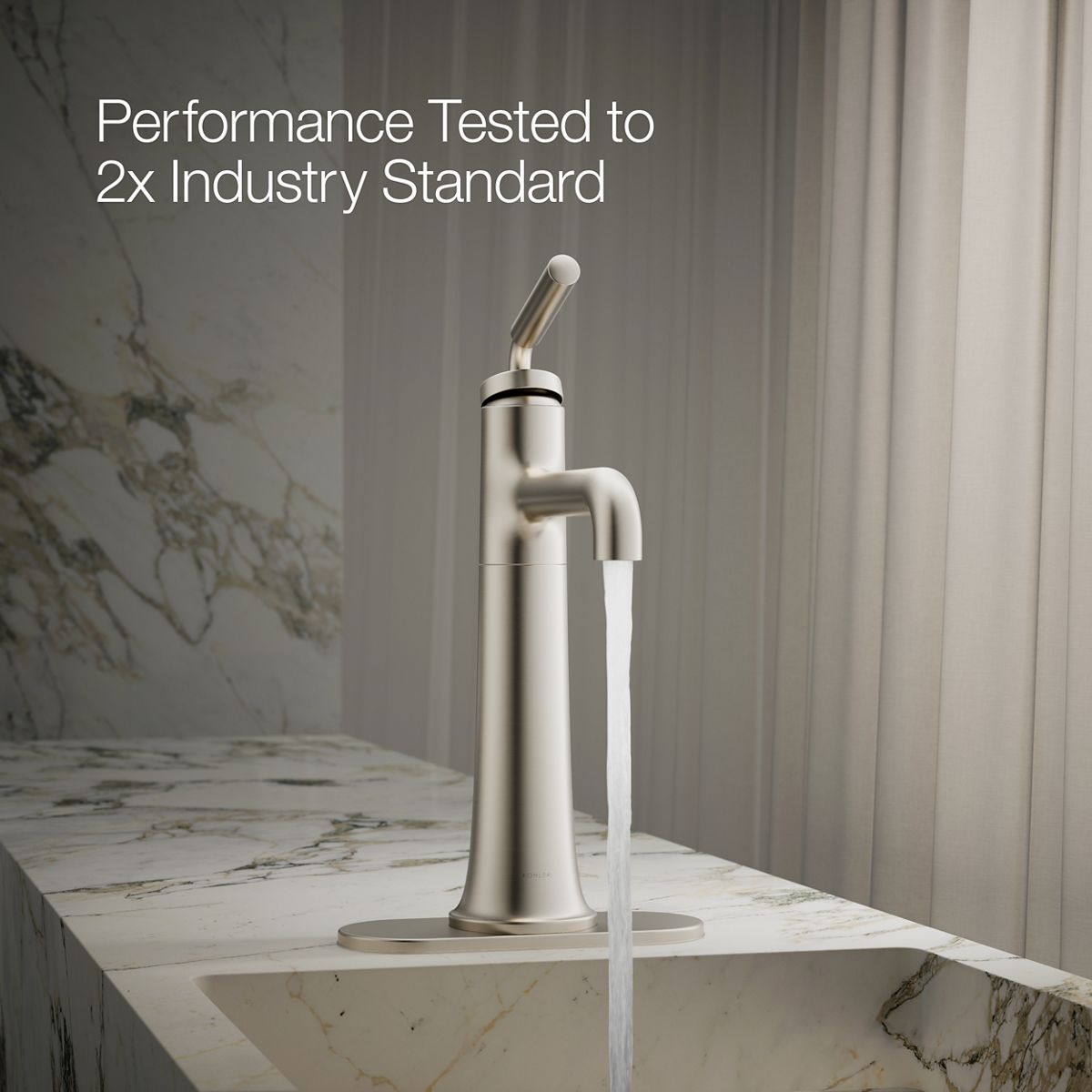 KOHLER K-26437-4N Tone Tall single-handle bathroom sink faucet, 0.5 gpm