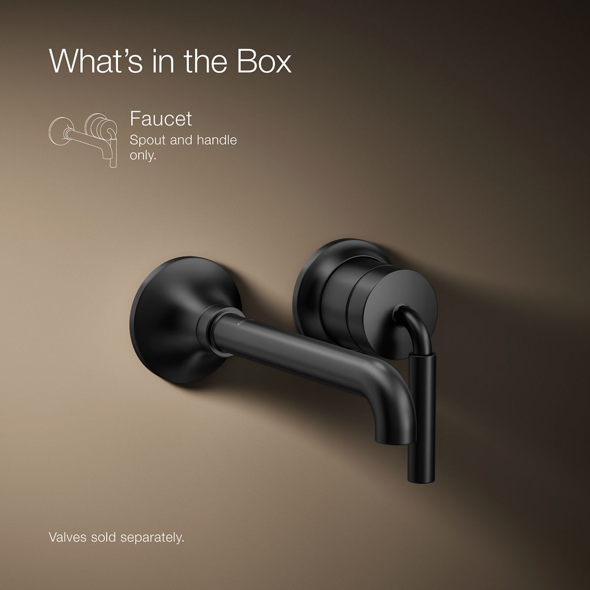 KOHLER K-26438-4 Tone Wall-mount single-handle bathroom sink faucet, 1.2 gpm