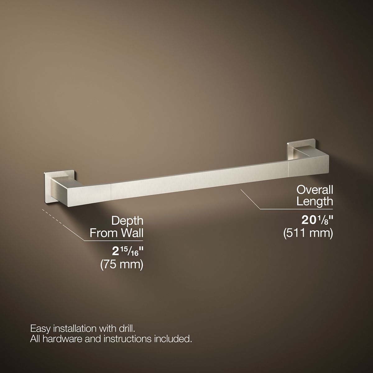 KOHLER K-26633 Honesty 18" towel bar