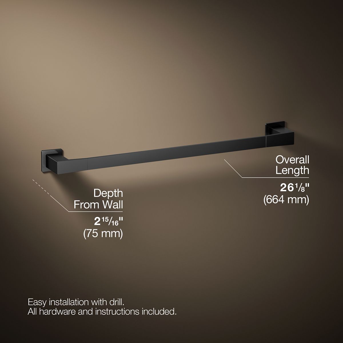 KOHLER K-26634 Honesty 24" towel bar