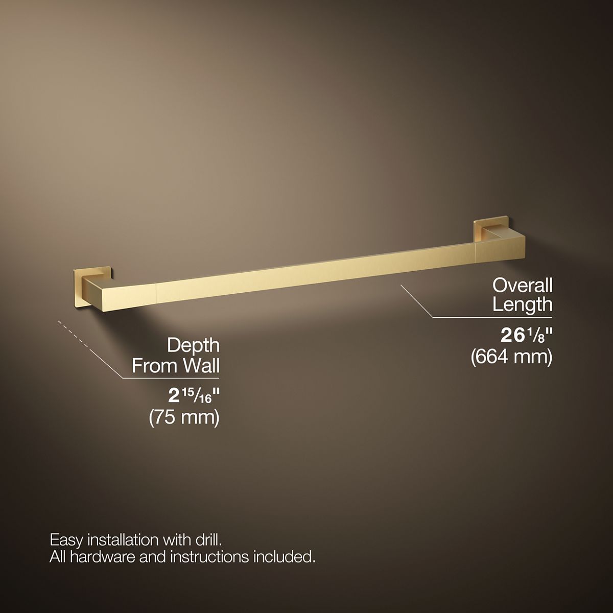 KOHLER K-26634 Honesty 24" towel bar