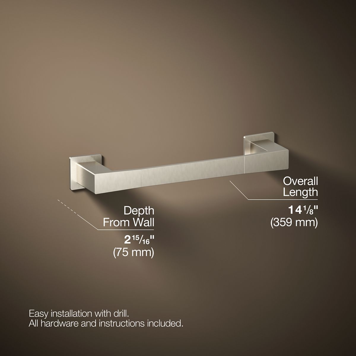 KOHLER K-26635 Honesty 12" towel bar