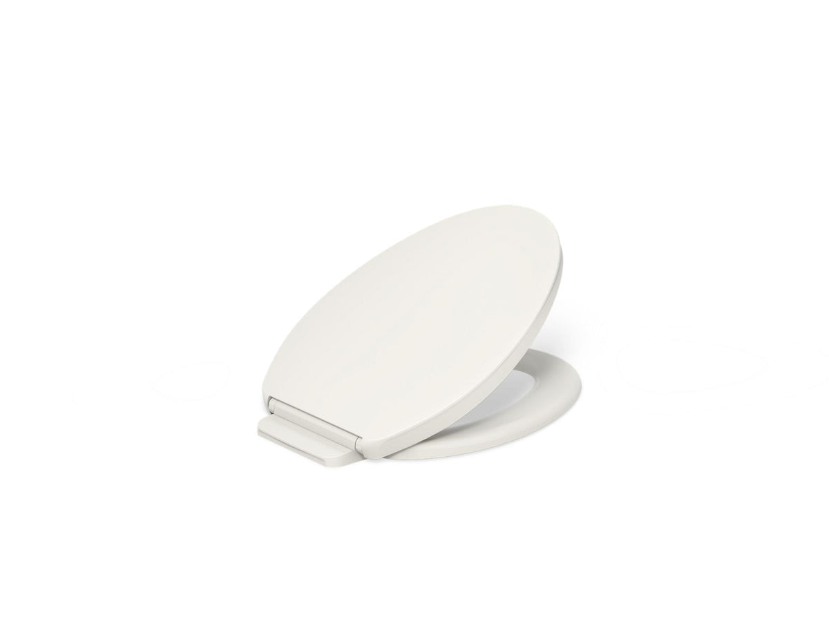 KOHLER K-26801 Impro ReadyLatch Quiet-Close elongated toilet seat, biscuit