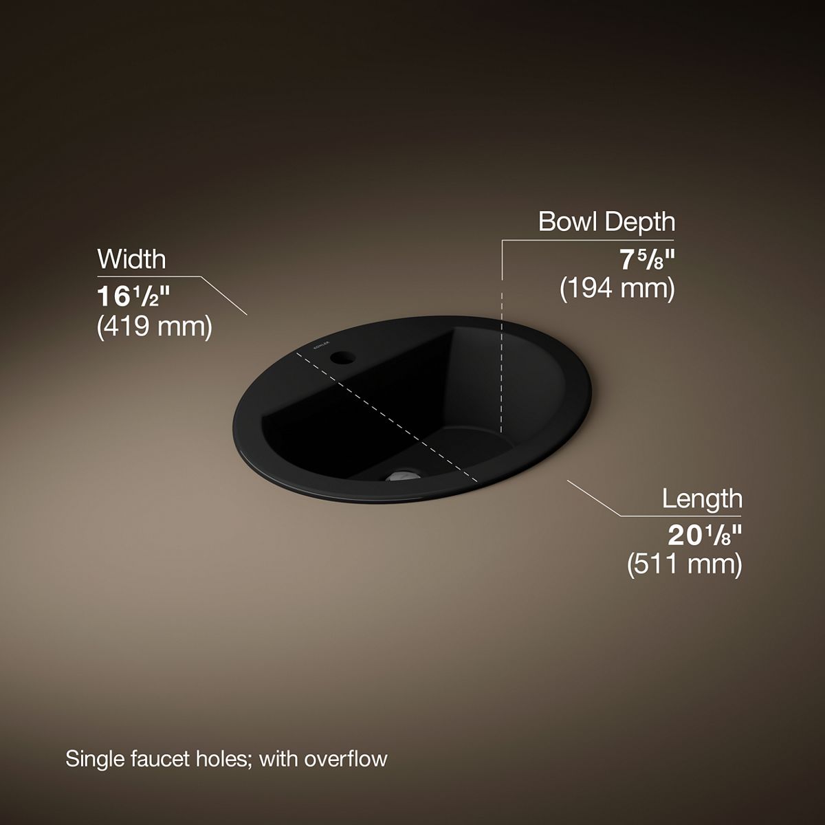 3/4 view of product with dimensions