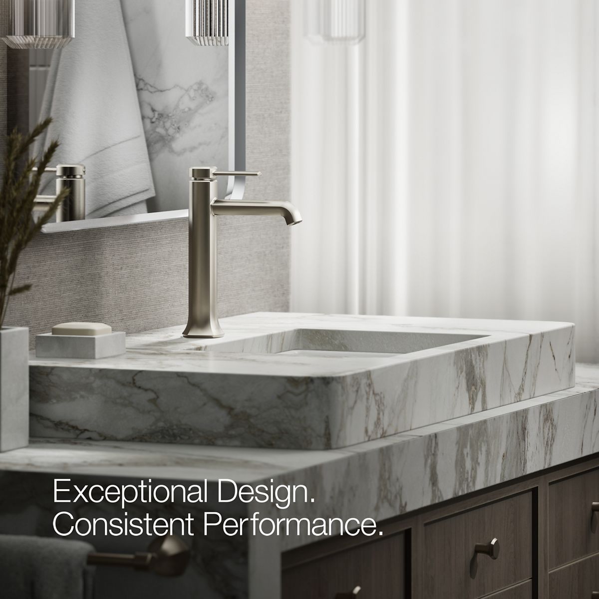 KOHLER K-27003-4N Occasion Tall single-handle bathroom sink faucet, 0.5 gpm
