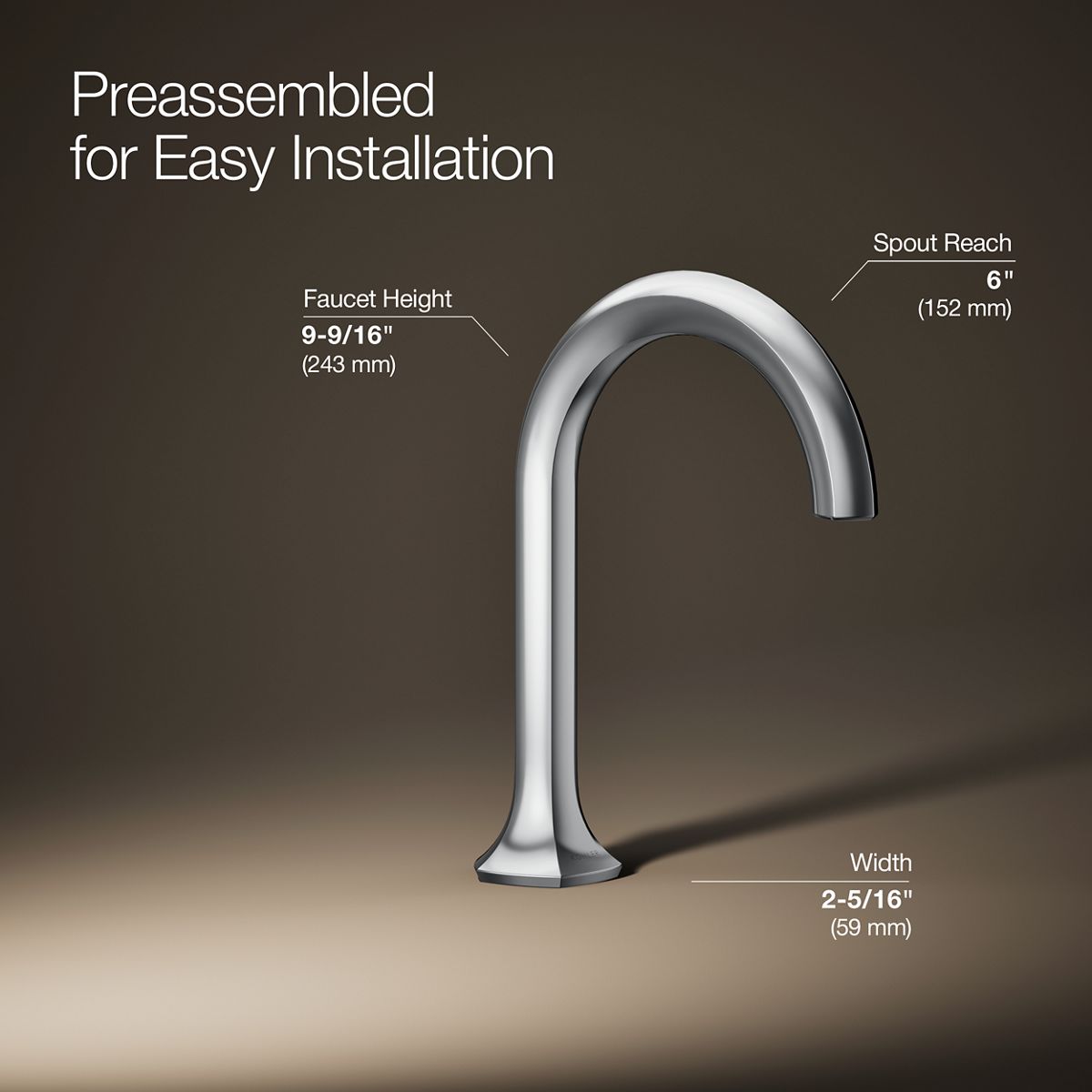 KOHLER K-27008-N Occasion Bathroom sink faucet spout with Cane design, 0.5 gpm