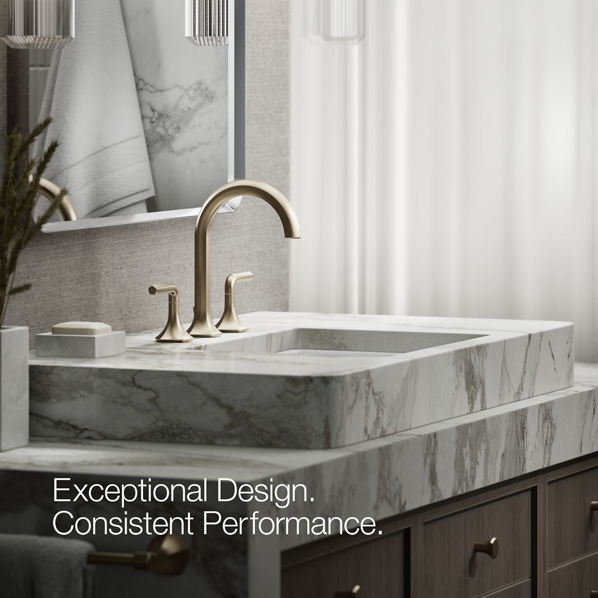 KOHLER K-27008-N Occasion Bathroom sink faucet spout with Cane design, 0.5 gpm