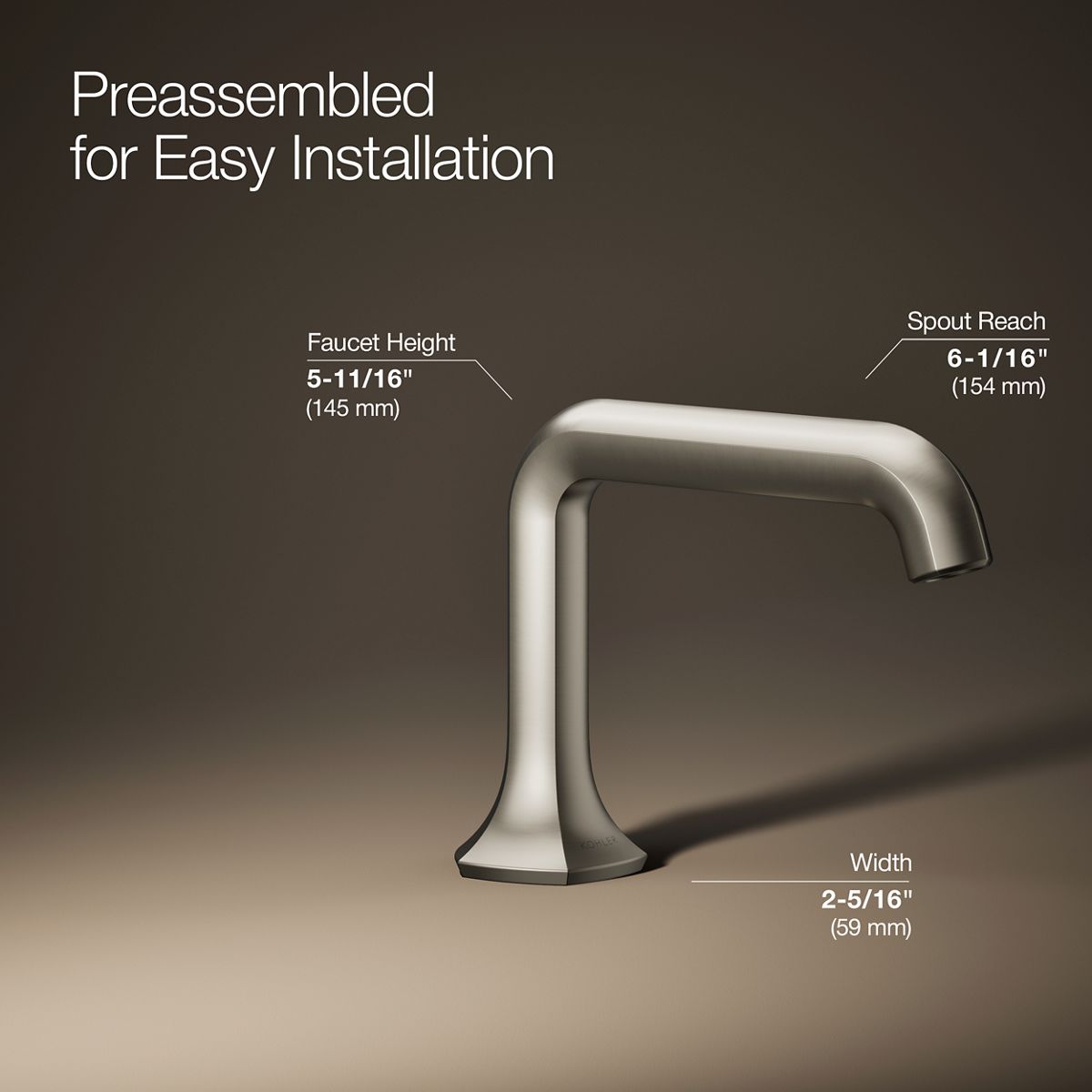 KOHLER K-27009-N Occasion Bathroom sink faucet spout with Straight design, 0.5 gpm