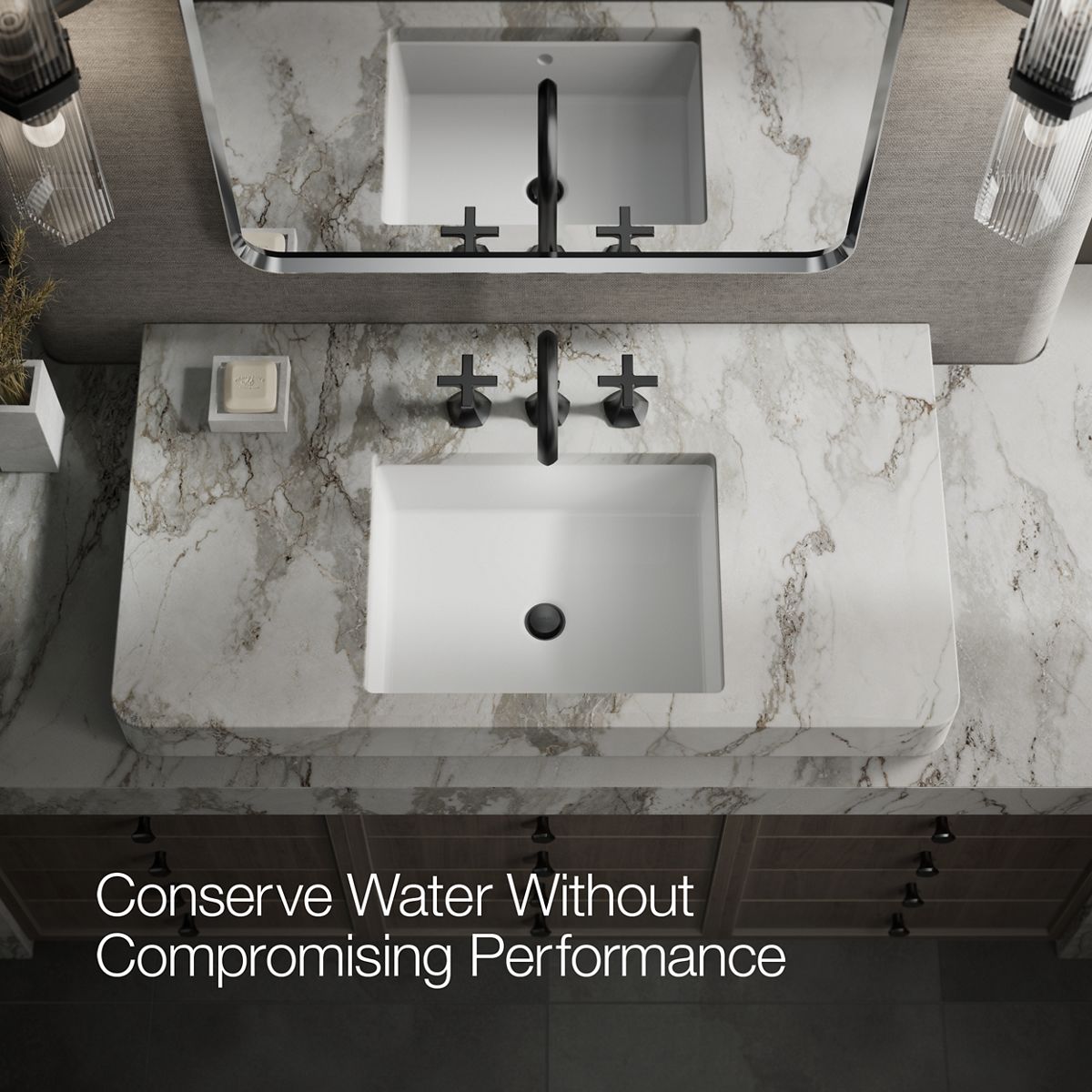 KOHLER K-27010-3 Occasion Cross bathroom sink faucet handles, matte black - view 4