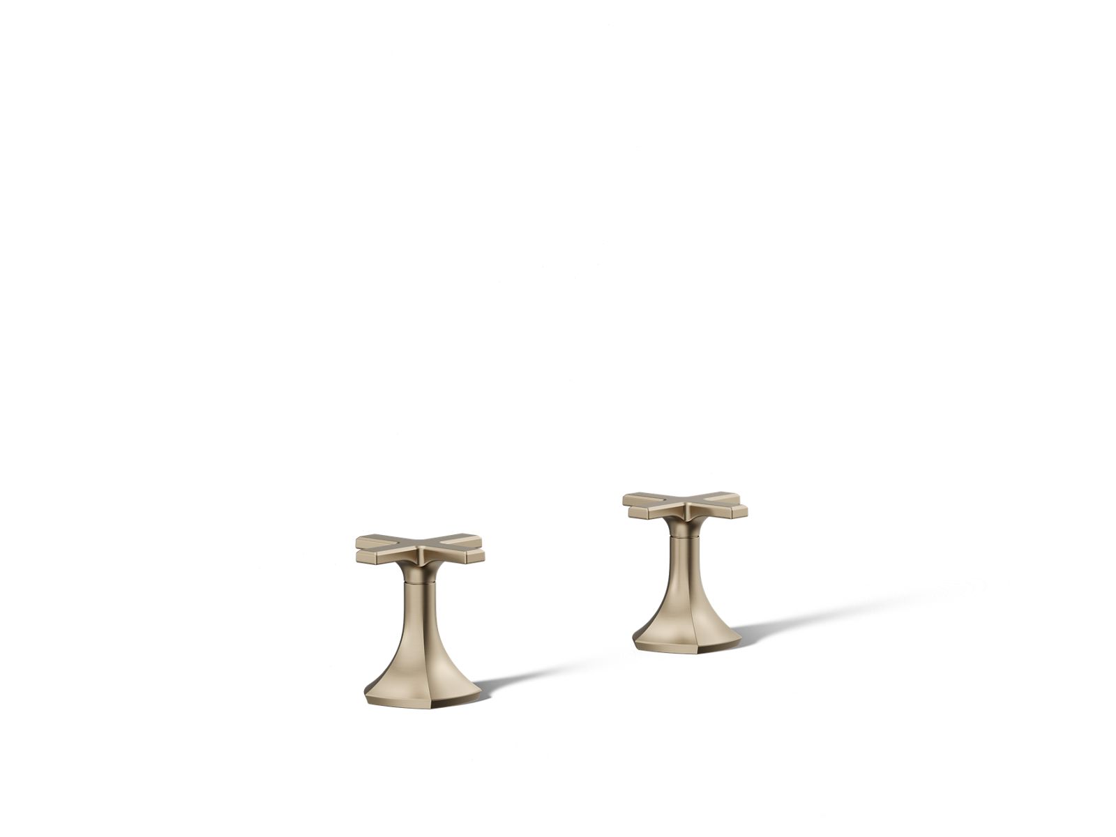 KOHLER K-27010-3 Occasion Cross bathroom sink faucet handles, vibrant brushed bronze