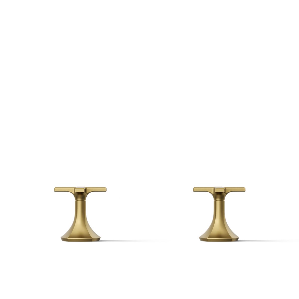 KOHLER K-27010-3 Occasion Cross bathroom sink faucet handles, vibrant brushed moderne brass - view 5