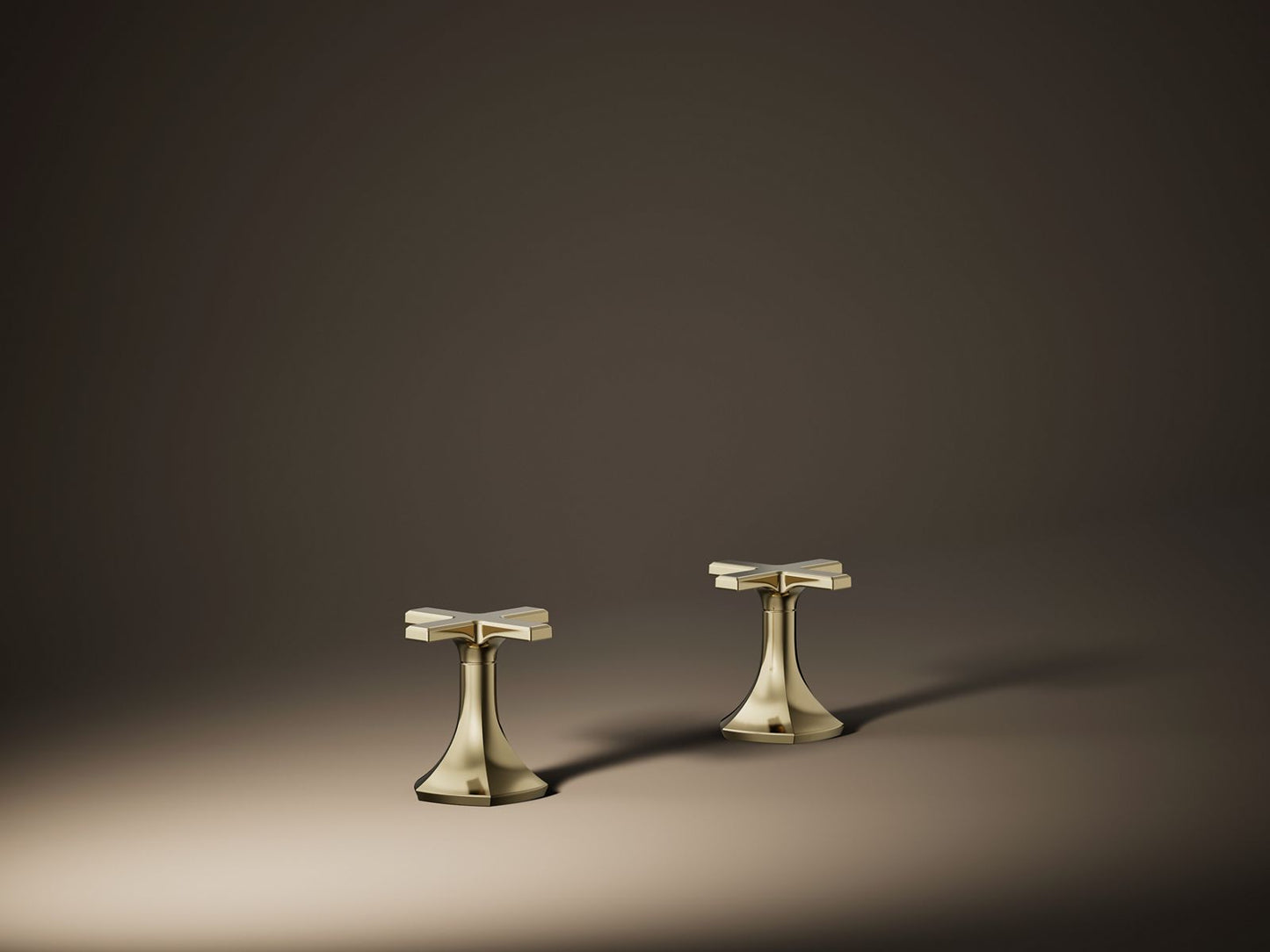 KOHLER K-27010-3 Occasion Cross bathroom sink faucet handles, vibrant french gold - view 4