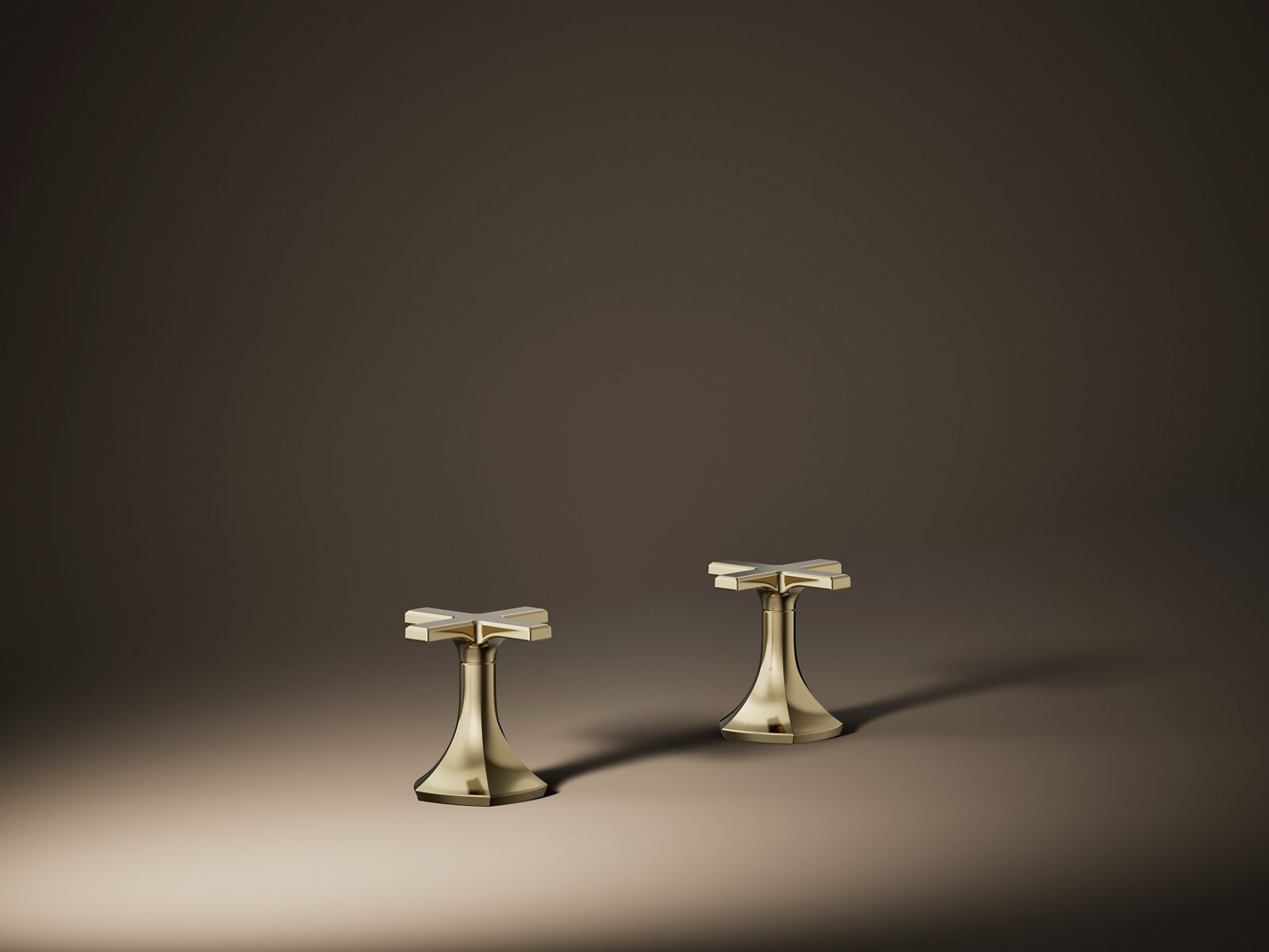 KOHLER K-27010-3 Occasion Cross bathroom sink faucet handles, vibrant french gold - view 4