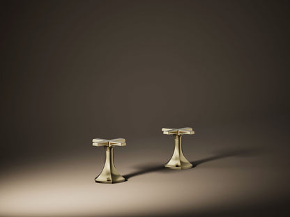 KOHLER K-27010-3 Occasion Cross bathroom sink faucet handles, vibrant french gold - view 4