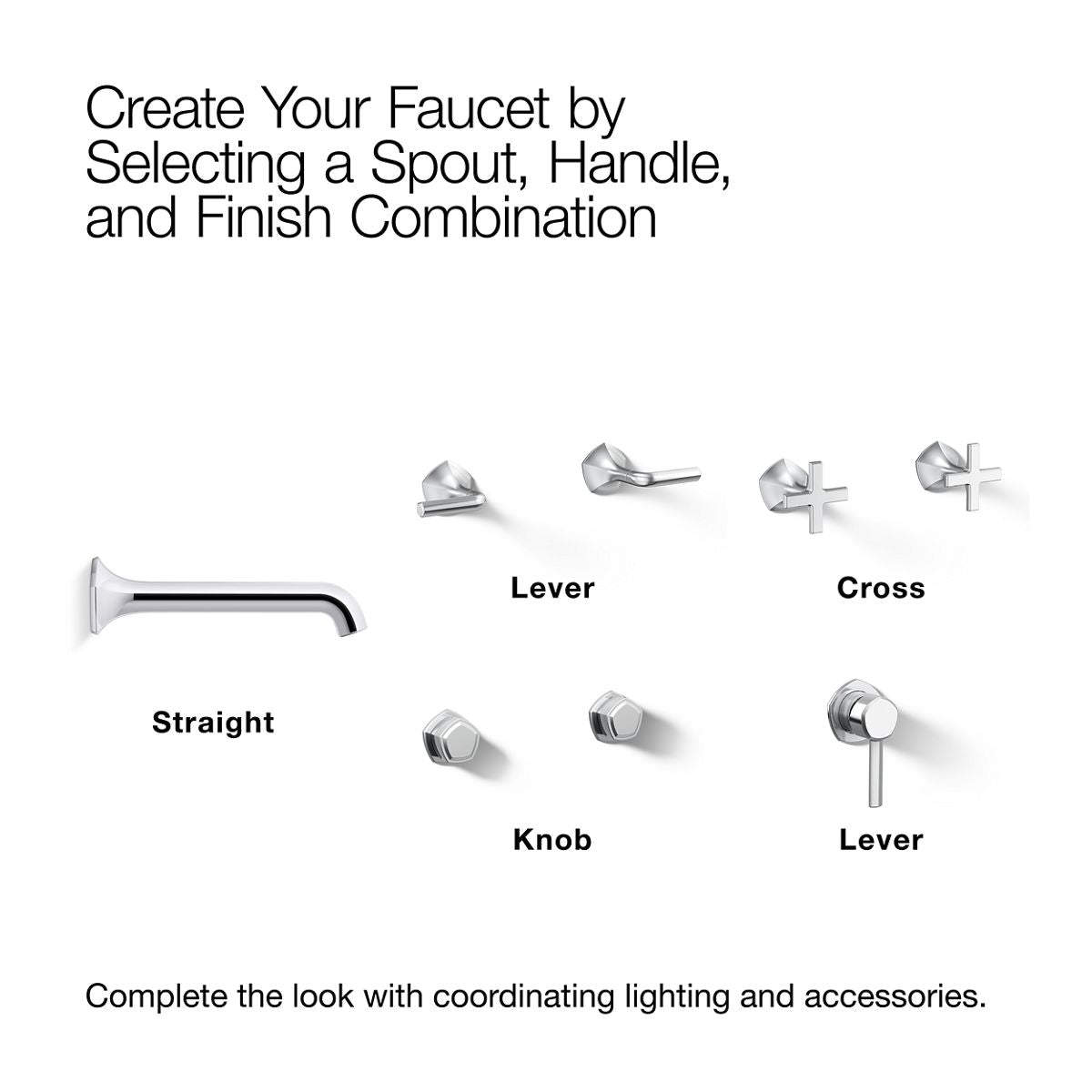 KOHLER K-27012-4 Occasion Wall-mount bathroom sink faucet handle