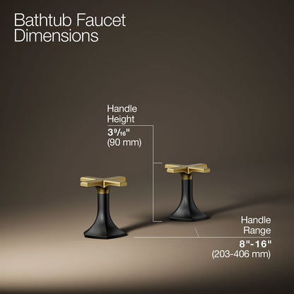 KOHLER K-27018-3 Occasion Deck-mount bath faucet handles with Cross design