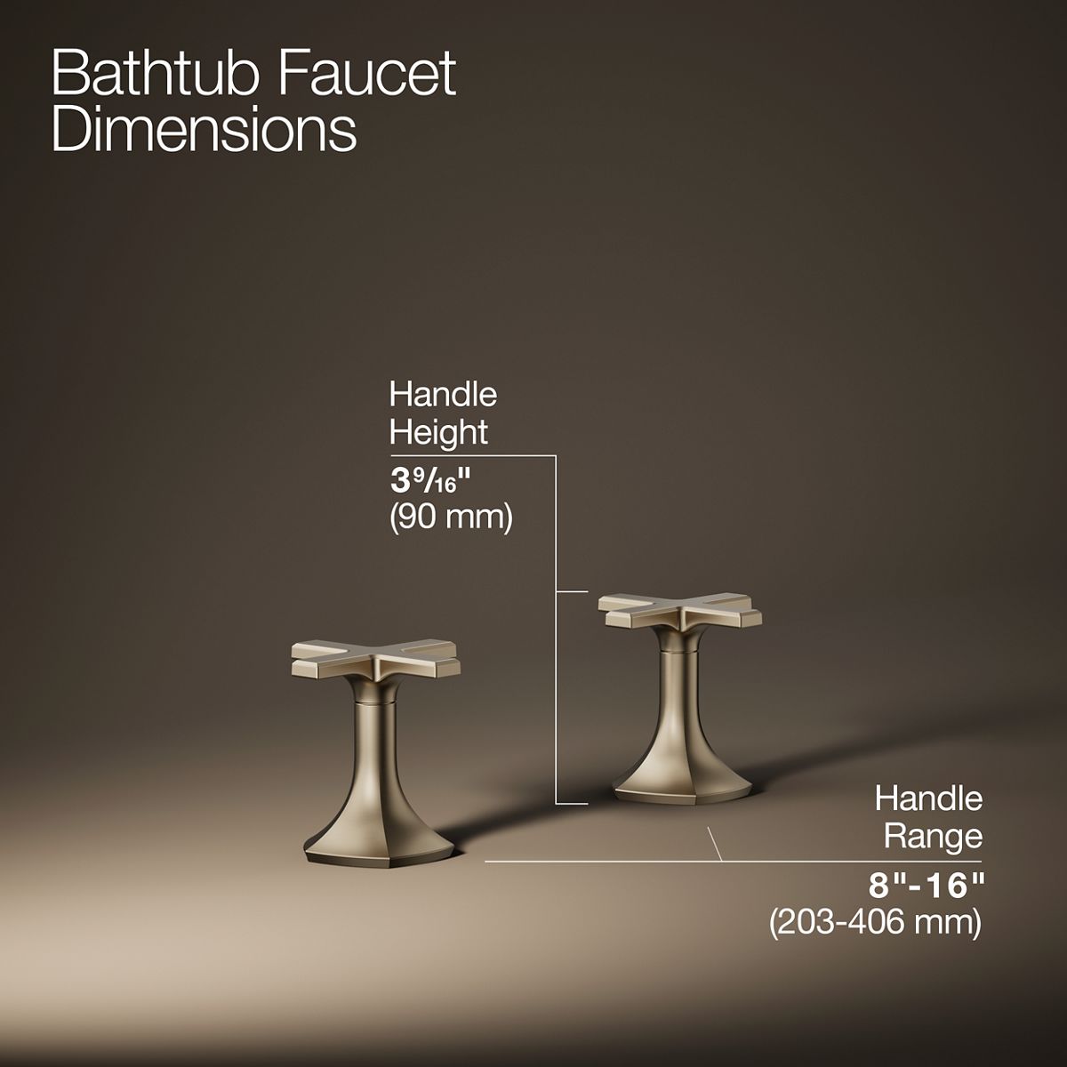KOHLER K-27018-3 Occasion Deck-mount bath faucet handles with Cross design