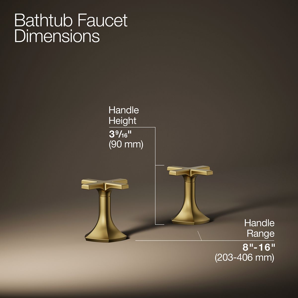 KOHLER K-27018-3 Occasion Deck-mount bath faucet handles with Cross design