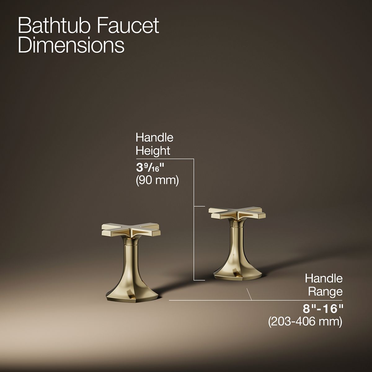 KOHLER K-27018-3 Occasion Deck-mount bath faucet handles with Cross design