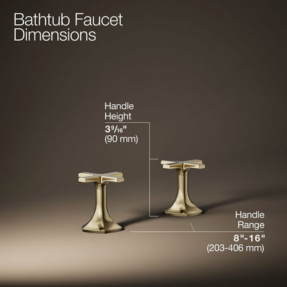 KOHLER K-27018-3 Occasion Deck-mount bath faucet handles with Cross design