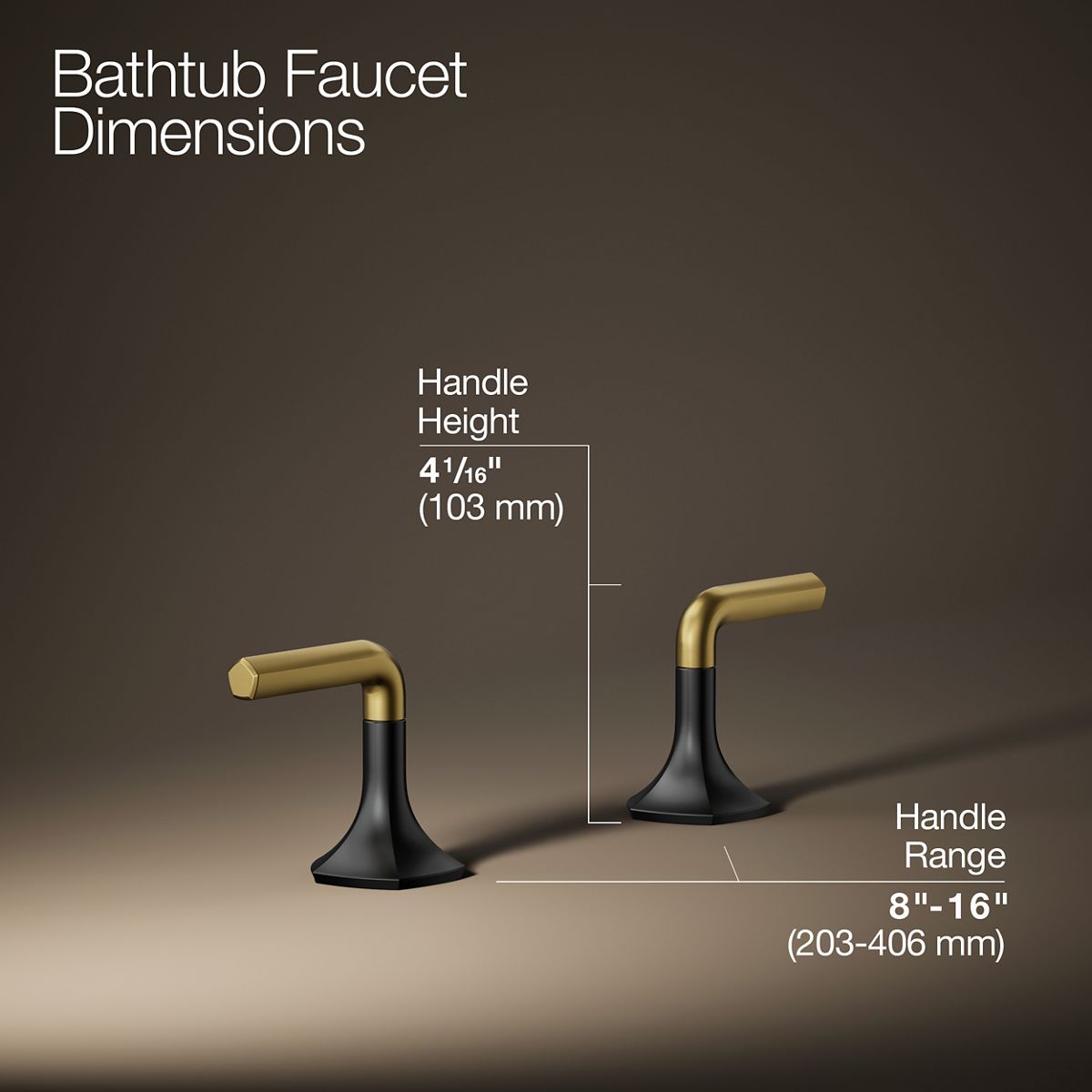 KOHLER K-27018-4 Occasion Deck-mount bath faucet handles with Lever design