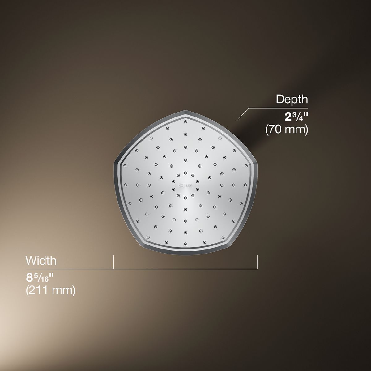 KOHLER K-27051-G Occasion 8" single-function rainhead, 1.75 gpm
