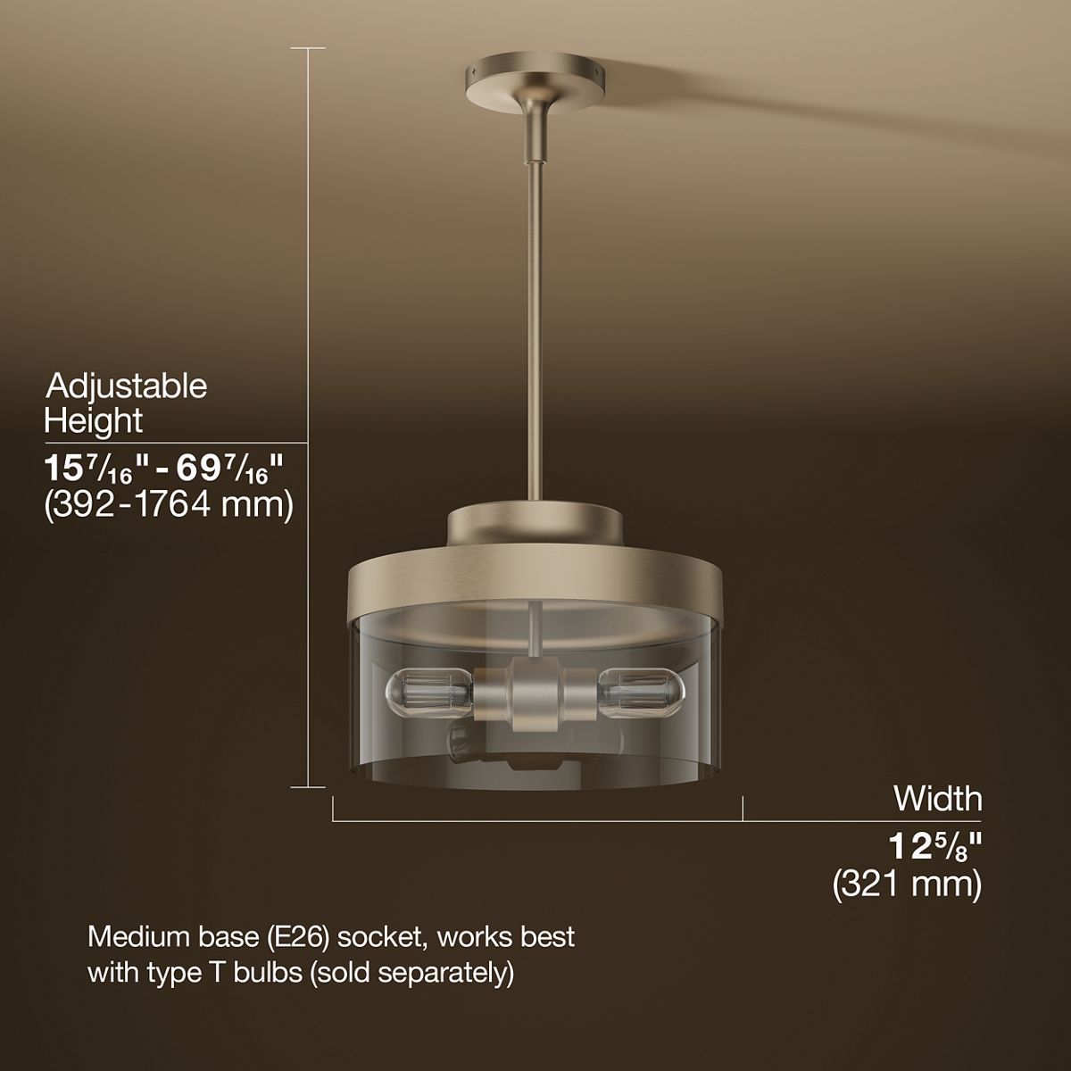 3/4 view of product with dimensions