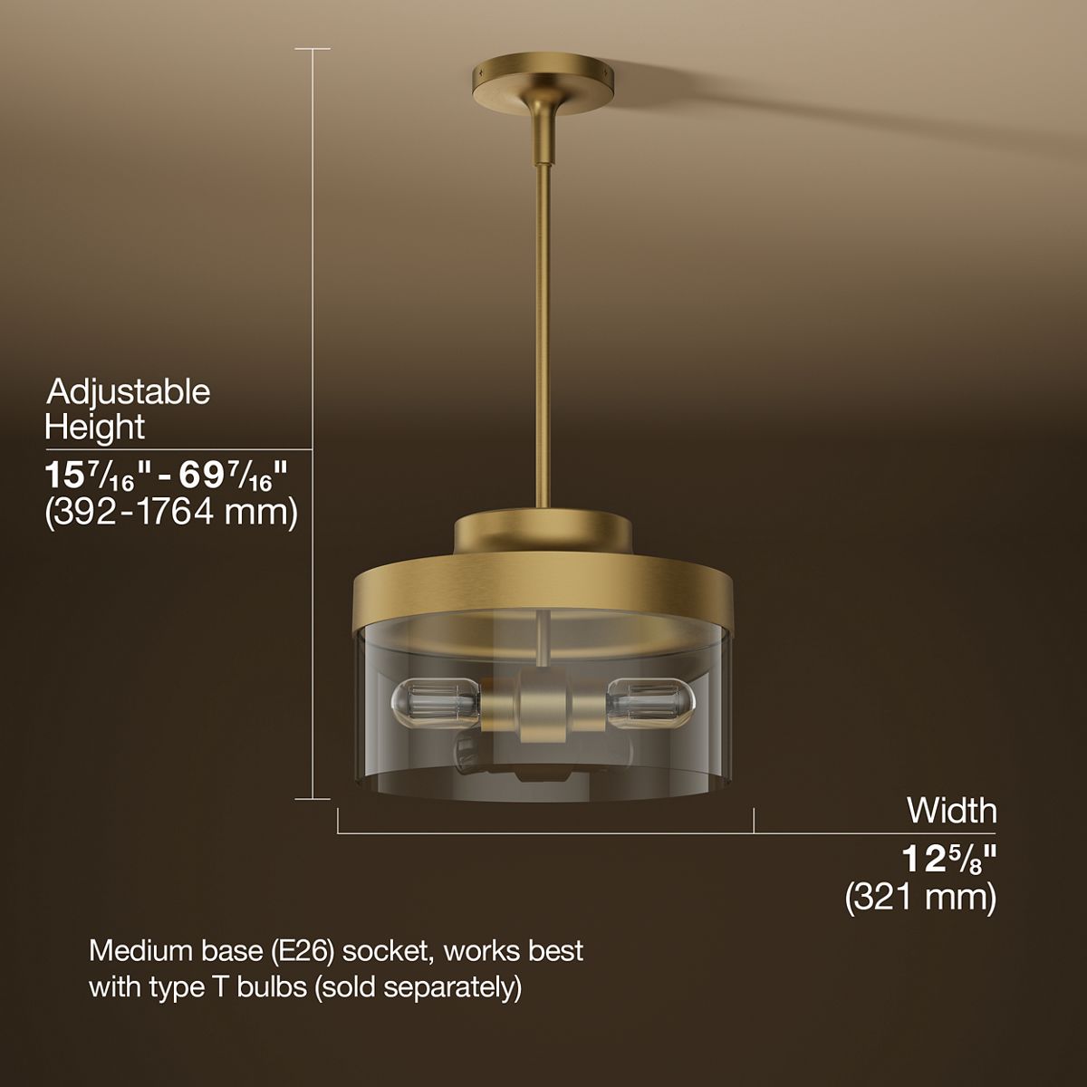 3/4 view of product with dimensions