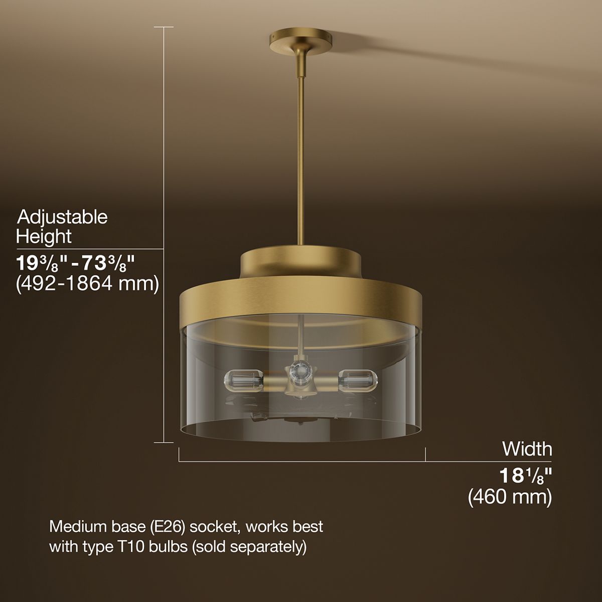 3/4 view of product with dimensions