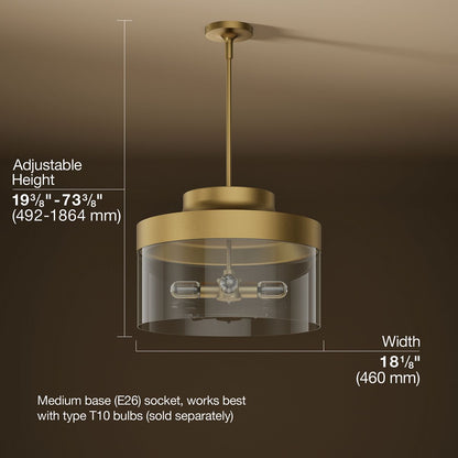3/4 view of product with dimensions