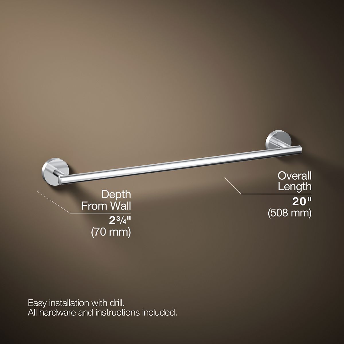 KOHLER K-27286 Elate 18" towel bar