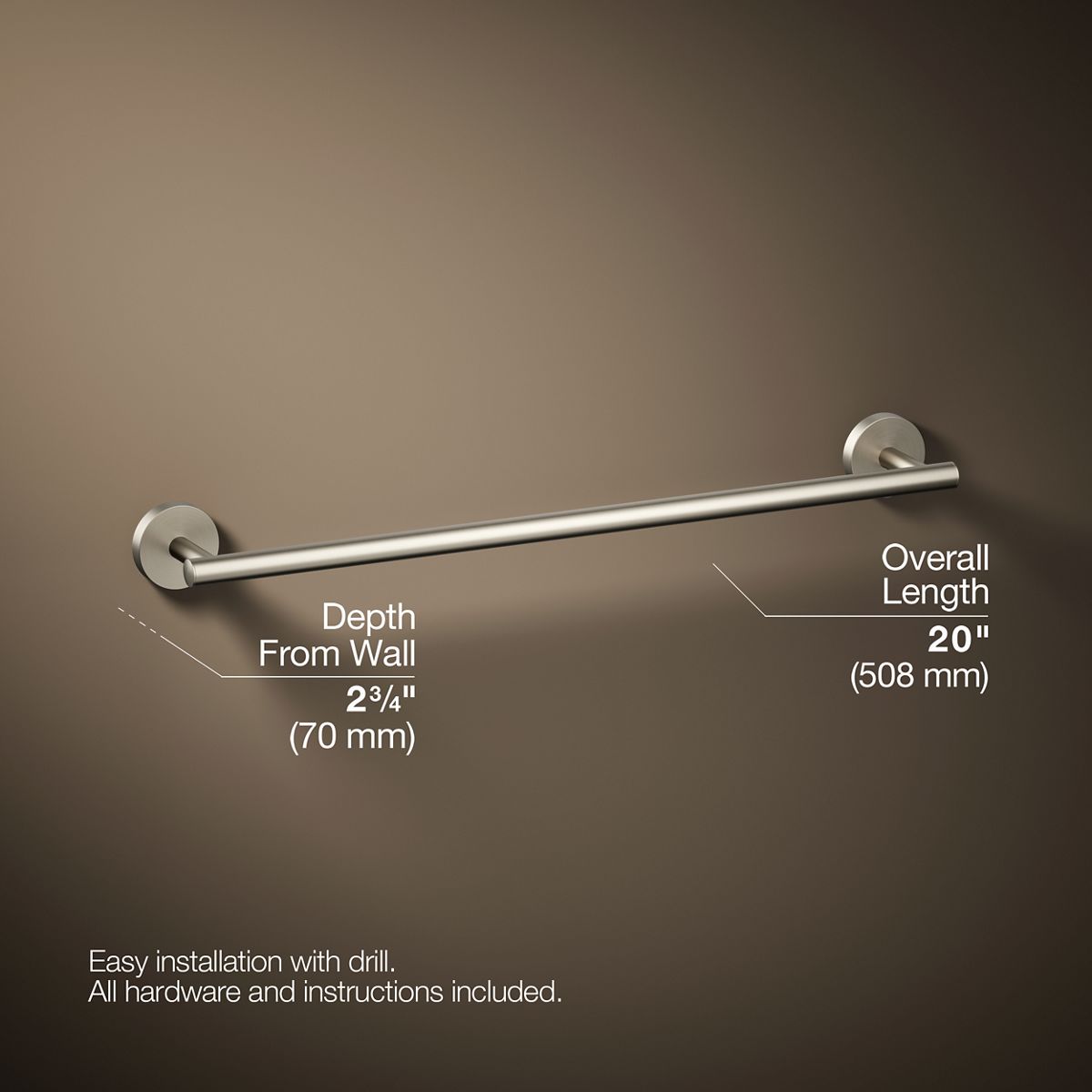 KOHLER K-27286 Elate 18" towel bar