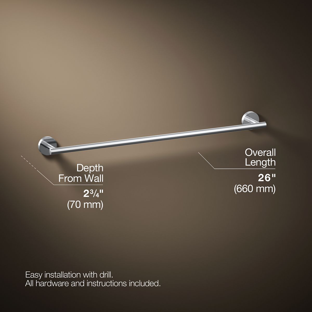 KOHLER K-27287 Elate 24" towel bar