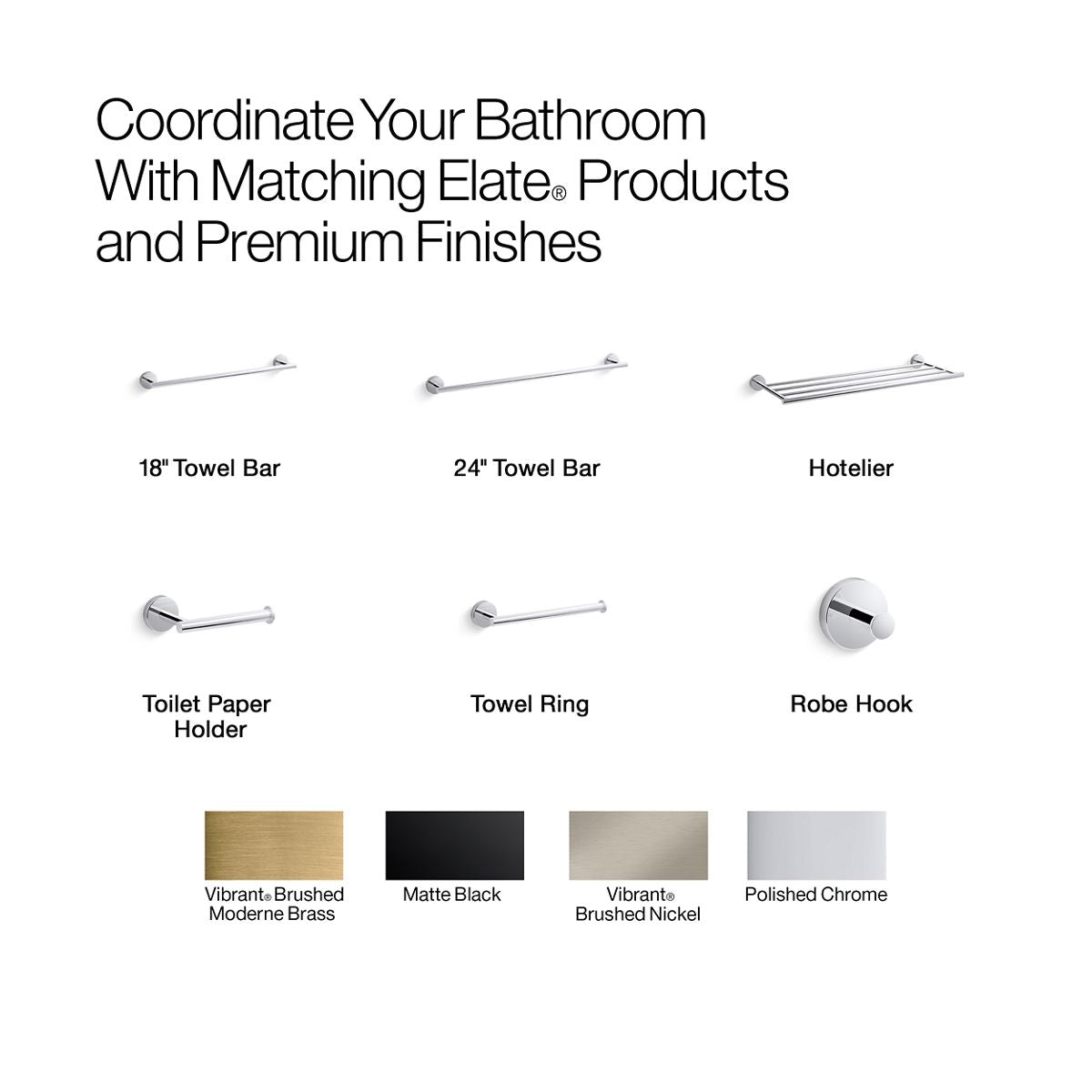 KOHLER K-27288 Elate 12" towel bar