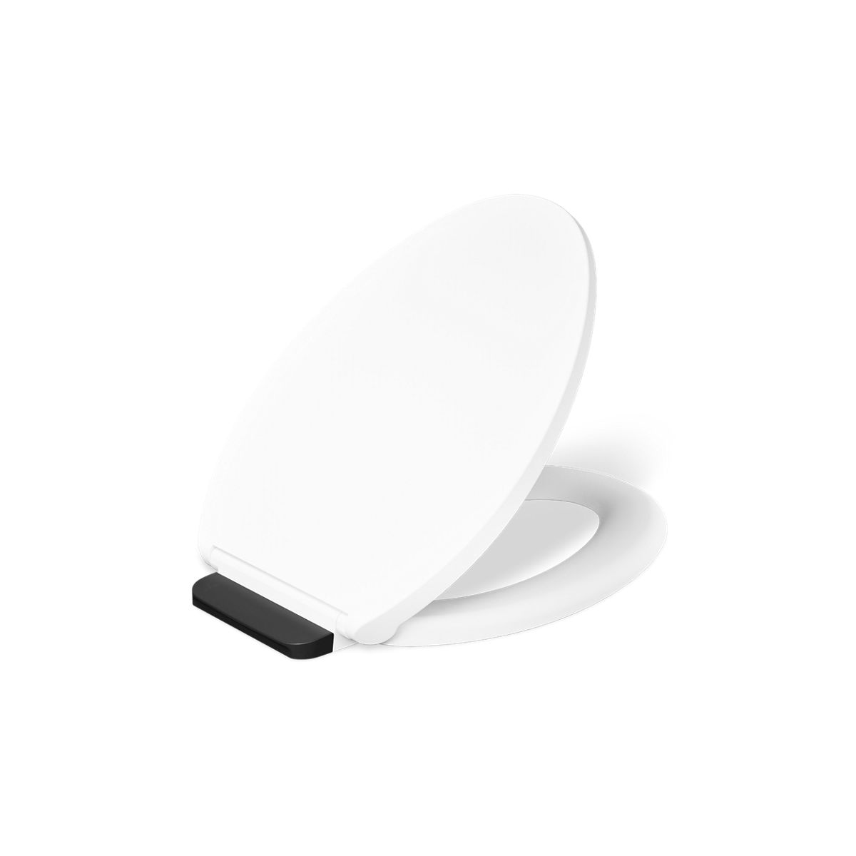 KOHLER K-27331-BL Glissade ReadyLatch® Quiet-Close™ Elongated Toilet Seat, White - 3/4 view of product