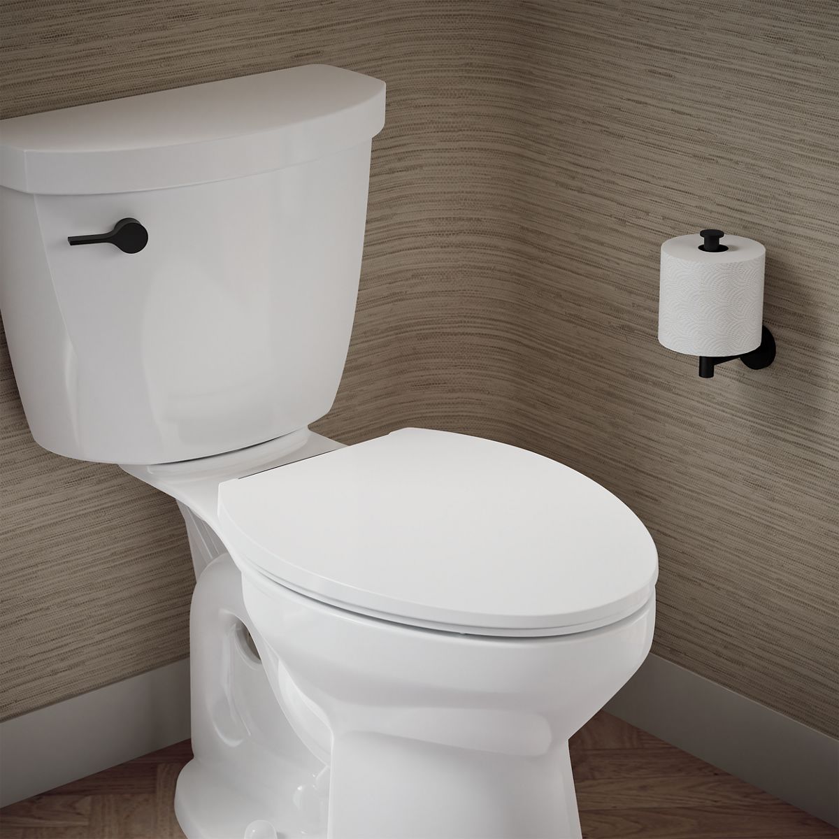 KOHLER K-27331-BL Glissade ReadyLatch® Quiet-Close™ Elongated Toilet Seat, White - image focused on single product story