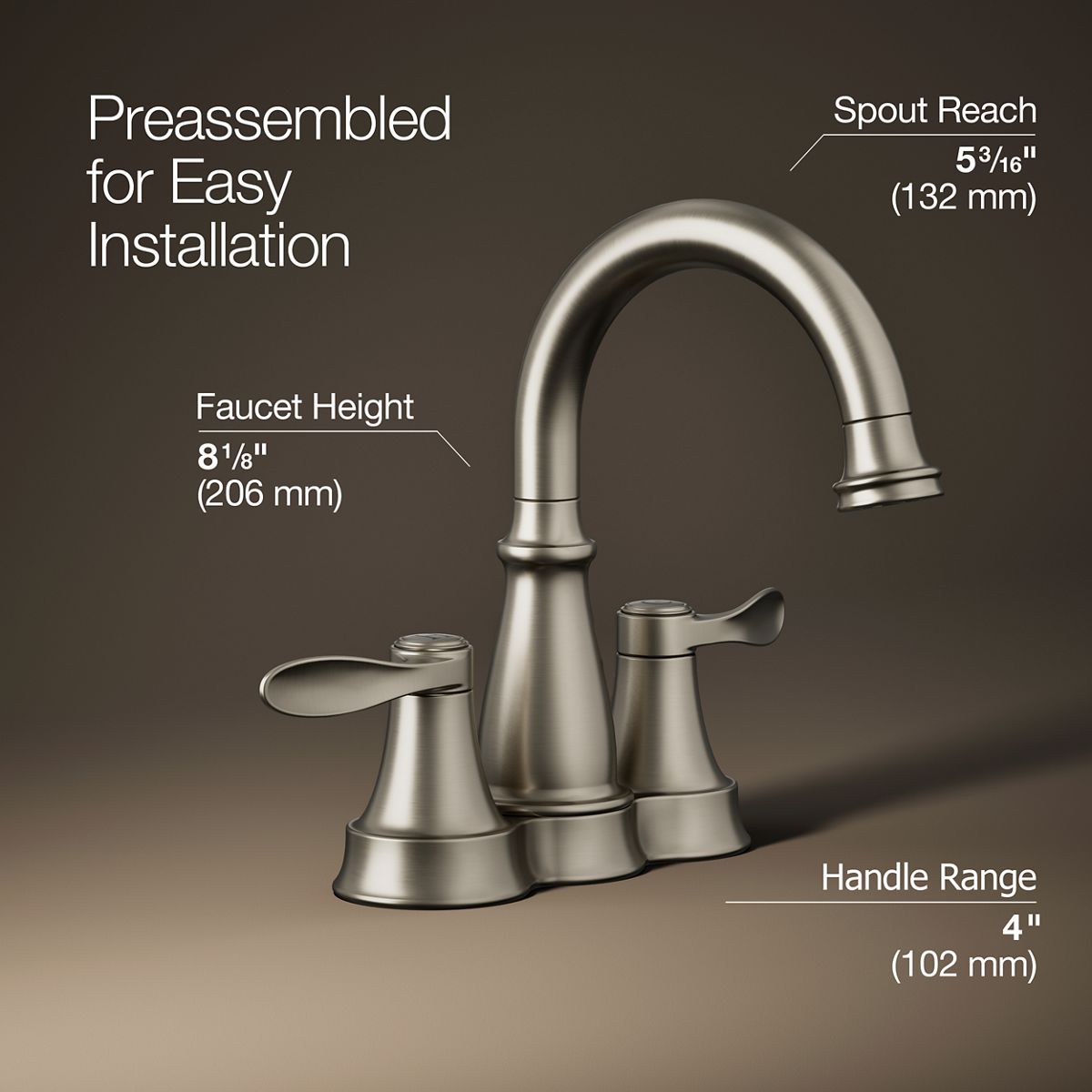 KOHLER K-27378-4 Bellera Centerset bathroom sink faucet, 1.2 gpm