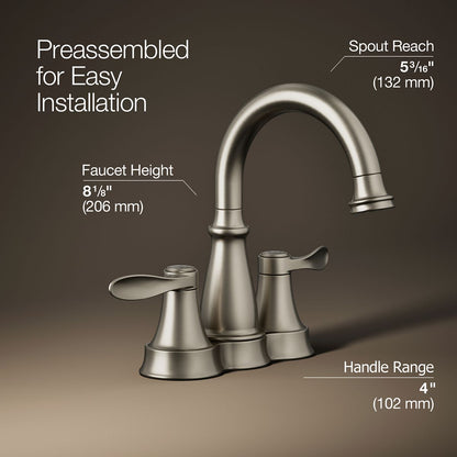 KOHLER K-27378-4 Bellera Centerset bathroom sink faucet, 1.2 gpm