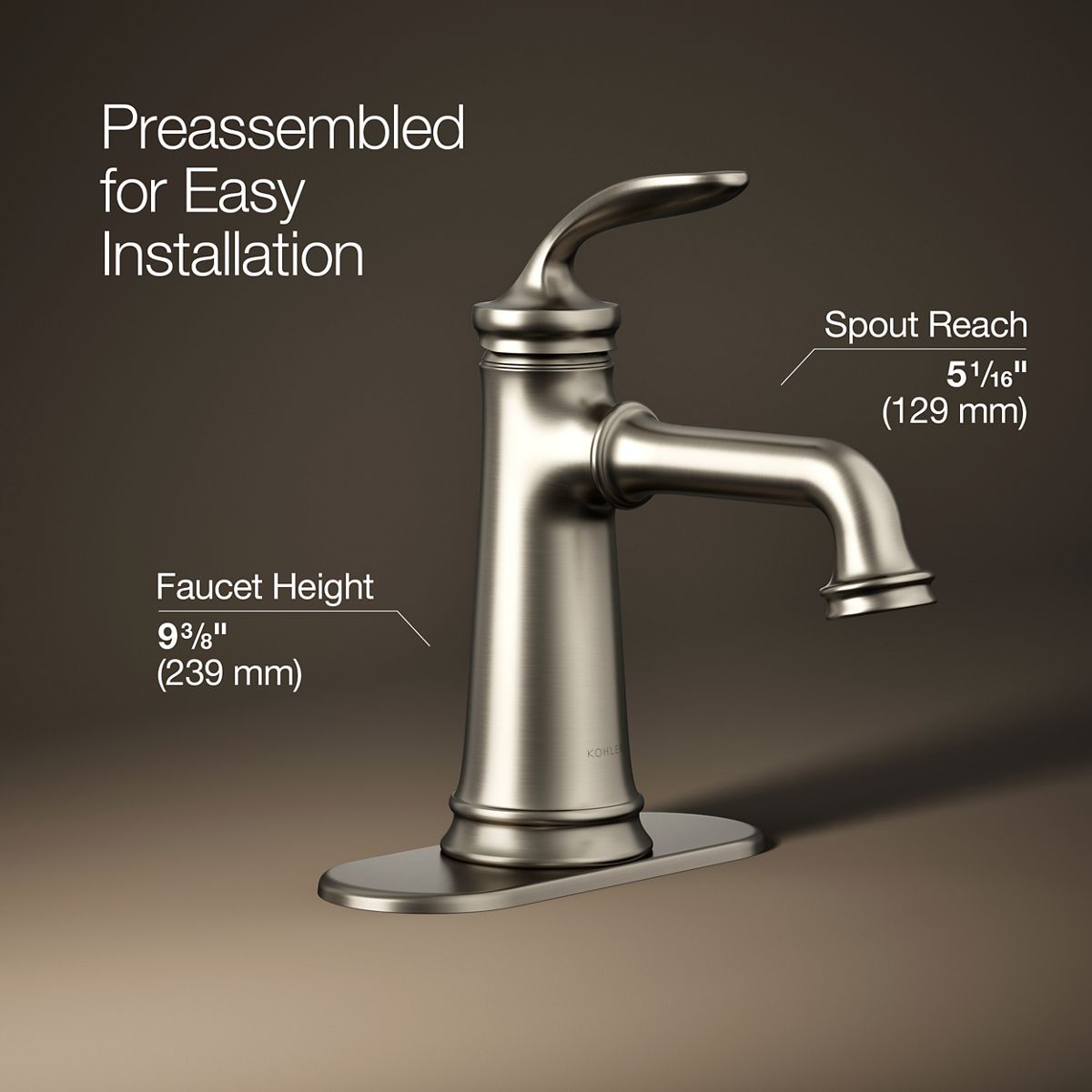KOHLER K-27379-4 Bellera Single-handle bathroom sink faucet, 1.2 gpm
