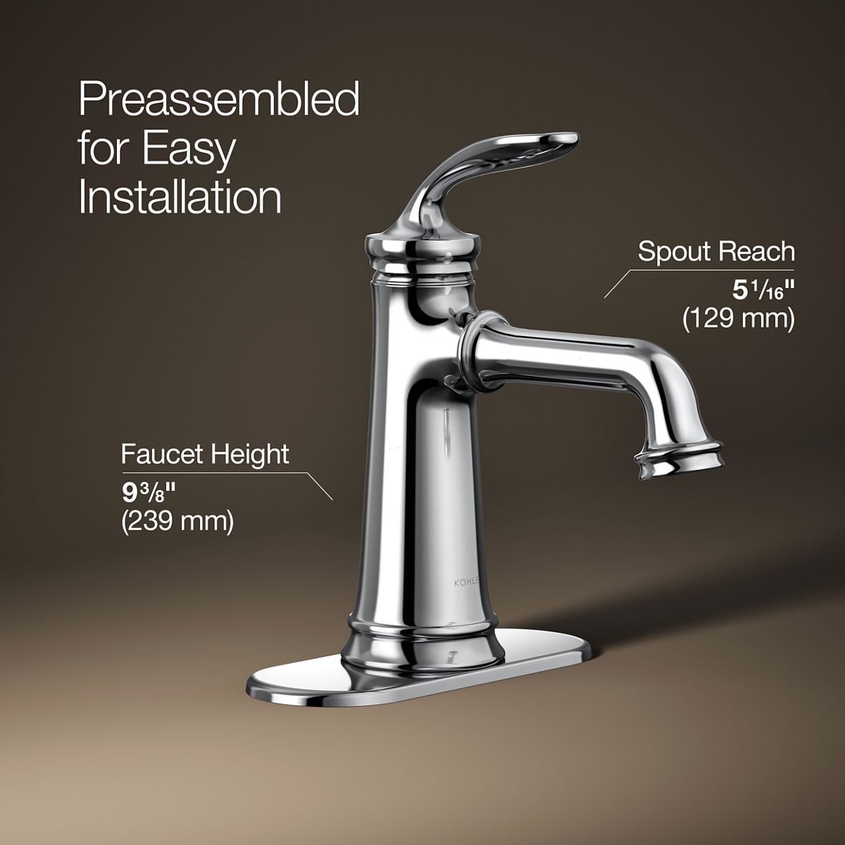 KOHLER K-27379-4K Bellera Single-handle bathroom sink faucet, 1.0 gpm