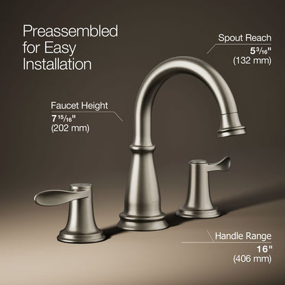 KOHLER K-27380-4N Bellera Widespread bathroom sink faucet, 0.5 gpm