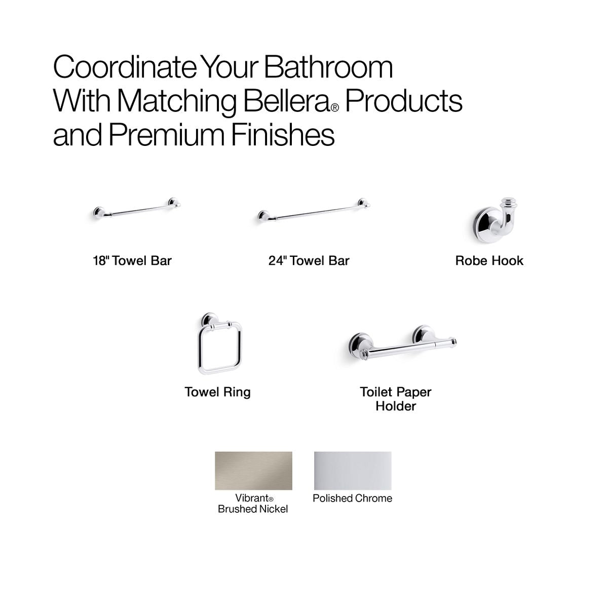 KOHLER K-27384 Bellera 24" towel bar, polished chrome - view 2