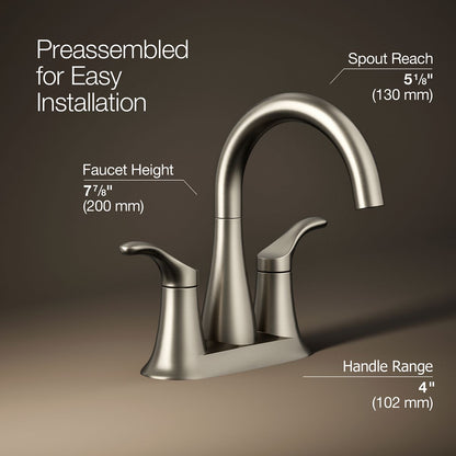 KOHLER K-27388-4 Simplice Centerset bathroom sink faucet, 1.2 gpm