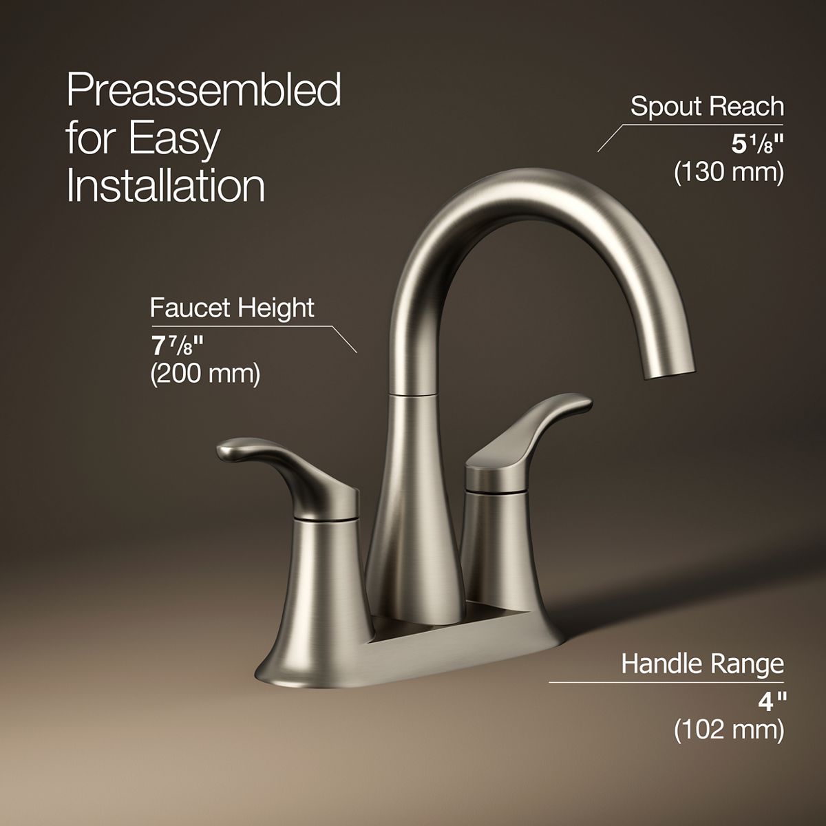 KOHLER K-27388-4K Simplice Centerset bathroom sink faucet, 1.0 gpm