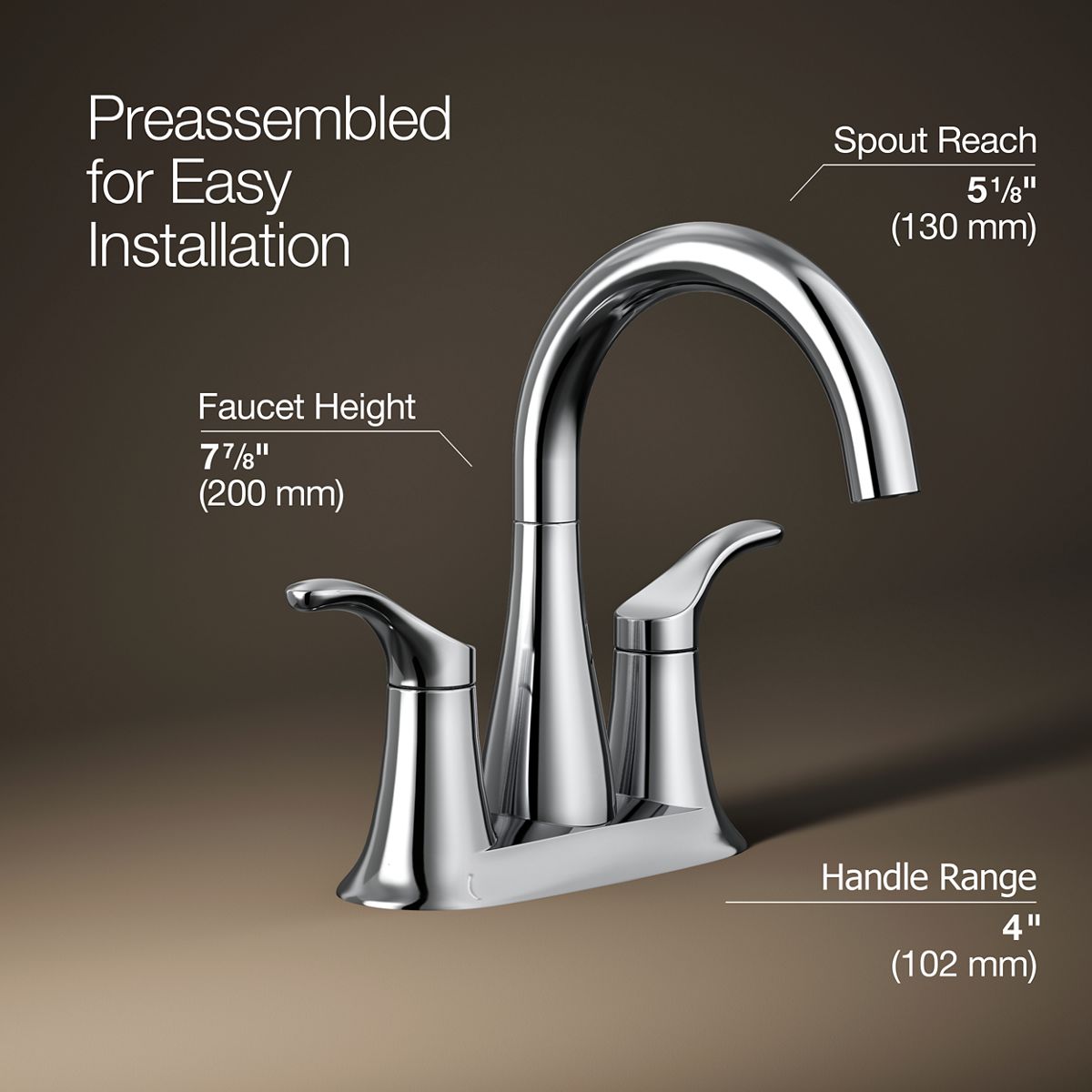 KOHLER K-27388-4N Simplice Centerset bathroom sink faucet, 0.5 gpm