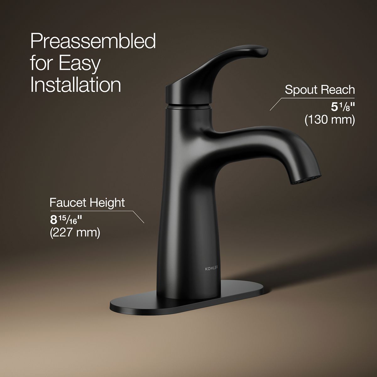 KOHLER K-27389-4 Simplice Single-handle bathroom sink faucet, 1.2 gpm