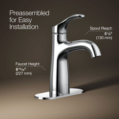 KOHLER K-27389-4 Simplice Single-handle bathroom sink faucet, 1.2 gpm