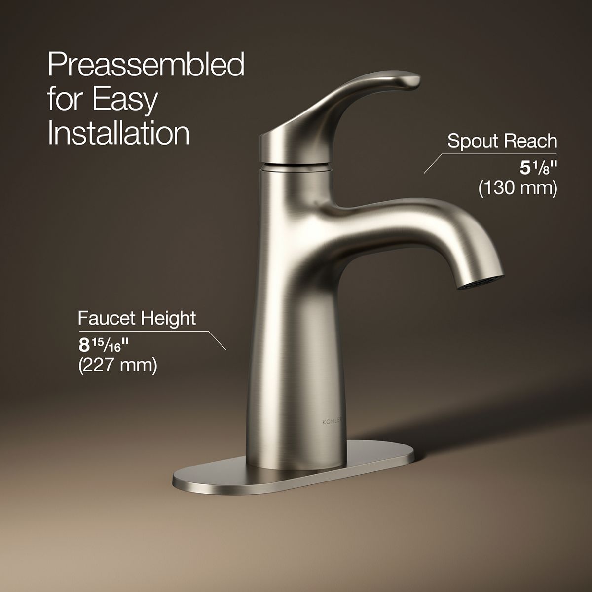 KOHLER K-27389-4 Simplice Single-handle bathroom sink faucet, 1.2 gpm